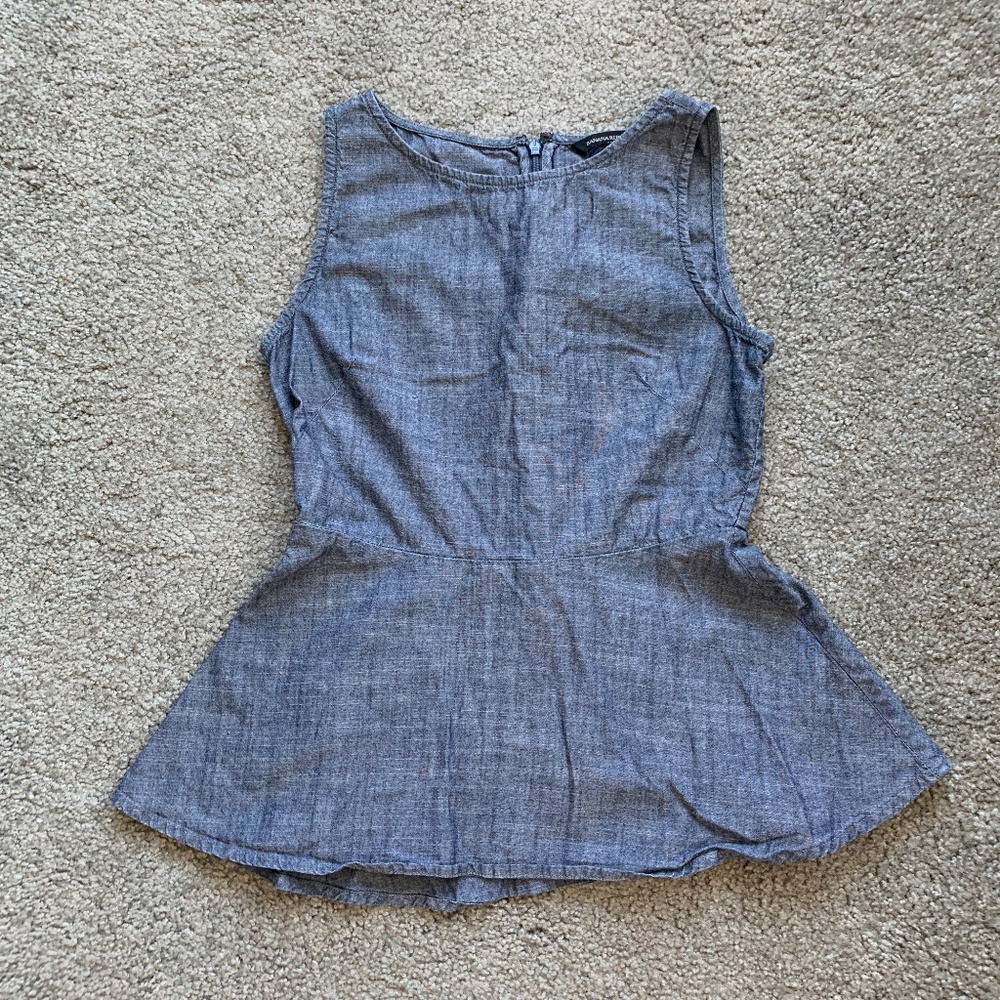 Denim/Chambray Banana Republic Peplum Tank - 0P